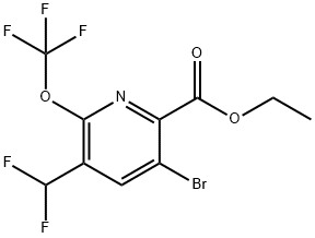 Ethyl 3-bromo-5-(difluoromethyl)-6-(trifluoromethoxy)pyridine-2-carboxylate Structural