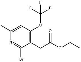 Ethyl 2-bromo-6-methyl-4-(trifluoromethoxy)pyridine-3-acetate Structural