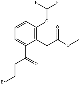 Methyl 2-(3-bromopropanoyl)-6-(difluoromethoxy)phenylacetate Structural
