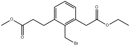 Ethyl 2-(bromomethyl)-3-(3-methoxy-3-oxopropyl)phenylacetate Structural