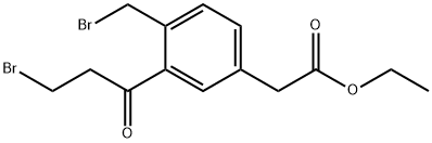 Ethyl 4-(bromomethyl)-3-(3-bromopropanoyl)phenylacetate Structural