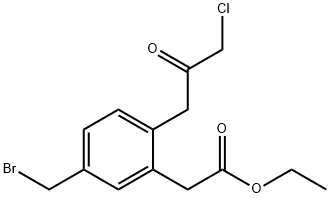 Ethyl 5-(bromomethyl)-2-(3-chloro-2-oxopropyl)phenylacetate Structural