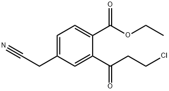 Ethyl 2-(3-chloropropanoyl)-4-(cyanomethyl)benzoate Structural