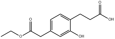 Ethyl 4-(2-carboxyethyl)-3-hydroxyphenylacetate Structural