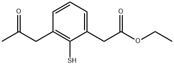 Ethyl 2-mercapto-3-(2-oxopropyl)phenylacetate Structural