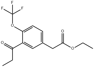 Ethyl 3-propionyl-4-(trifluoromethoxy)phenylacetate Structural