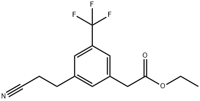 Ethyl 3-(2-cyanoethyl)-5-(trifluoromethyl)phenylacetate Structural