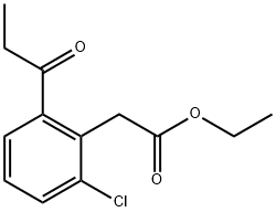 Ethyl 2-chloro-6-propionylphenylacetate Structural