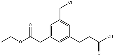 Ethyl 3-(2-carboxyethyl)-5-(chloromethyl)phenylacetate Structural