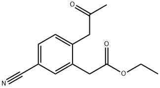 Ethyl 5-cyano-2-(2-oxopropyl)phenylacetate Structural