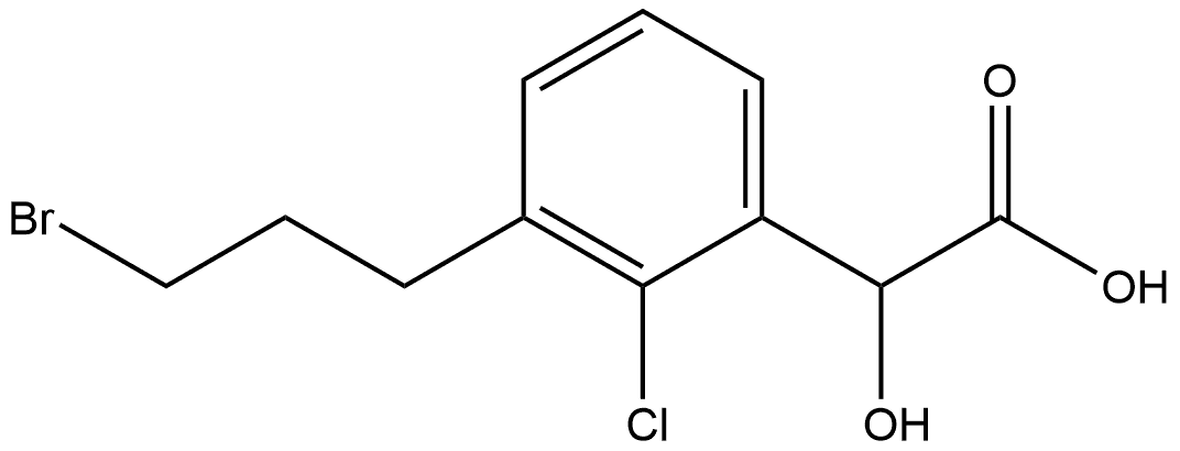 Benzeneacetic acid, 3-(3-bromopropyl)-2-chloro-α-hydroxy- Structural