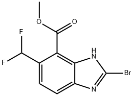 Methyl 2-bromo-5-difluoromethyl-1H-benzimidazole-4-carboxylate Structural