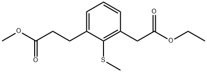 Ethyl 3-(3-methoxy-3-oxopropyl)-2-(methylthio)phenylacetate Structural