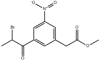 Methyl 3-(2-bromopropanoyl)-5-nitrophenylacetate Structural