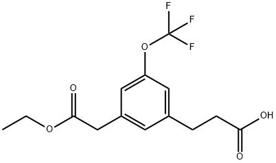 Ethyl 3-(2-carboxyethyl)-5-(trifluoromethoxy)phenylacetate Structural