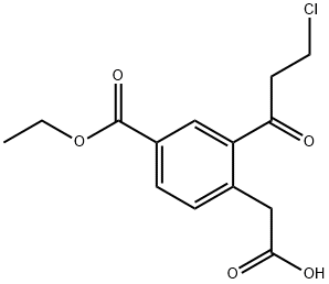 Ethyl 4-(carboxymethyl)-3-(3-chloropropanoyl)benzoate Structural
