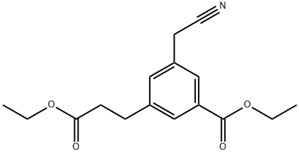 Ethyl 3-(cyanomethyl)-5-(3-ethoxy-3-oxopropyl)benzoate Structural