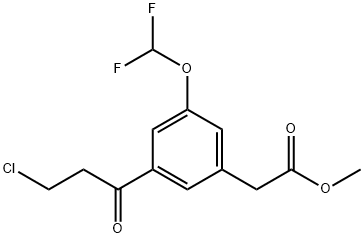 Methyl 3-(3-chloropropanoyl)-5-(difluoromethoxy)phenylacetate Structural