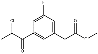 Methyl 3-(2-chloropropanoyl)-5-fluorophenylacetate Structural