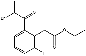 Ethyl 2-(2-bromopropanoyl)-6-fluorophenylacetate Structural