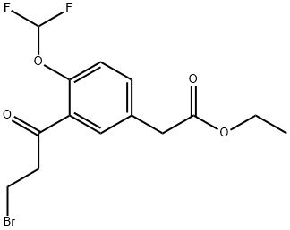 Ethyl 3-(3-bromopropanoyl)-4-(difluoromethoxy)phenylacetate Structural