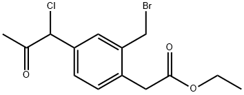 Ethyl 2-(bromomethyl)-4-(1-chloro-2-oxopropyl)phenylacetate Structural