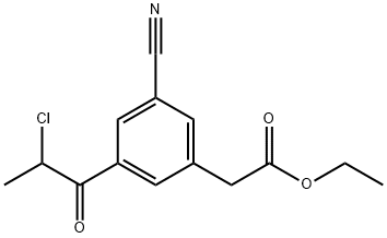 Ethyl 3-(2-chloropropanoyl)-5-cyanophenylacetate Structural