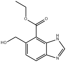 Ethyl 5-hydroxymethyl-1H-benzimidazole-4-carboxylate Structural