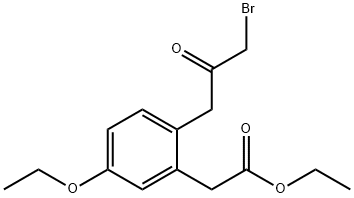 Ethyl 2-(3-bromo-2-oxopropyl)-5-ethoxyphenylacetate Structural