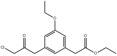 Ethyl 3-(3-chloro-2-oxopropyl)-5-ethoxyphenylacetate Structural