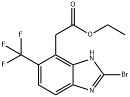 Ethyl 2-bromo-5-trifluoromethyl-1H-benzimidazole-4-acetate Structural