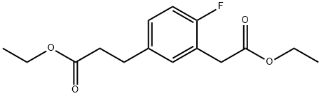 Ethyl 5-(3-ethoxy-3-oxopropyl)-2-fluorophenylacetate Structural