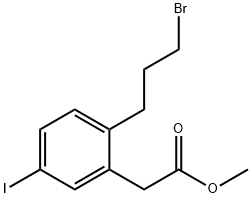 Methyl 2-(3-bromopropyl)-5-iodophenylacetate Structural