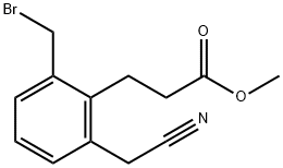 Methyl 3-(2-(bromomethyl)-6-(cyanomethyl)phenyl)propanoate Structural