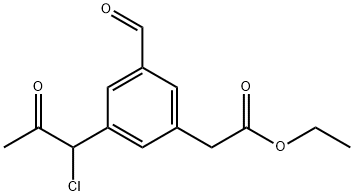 Ethyl 3-(1-chloro-2-oxopropyl)-5-formylphenylacetate Structural