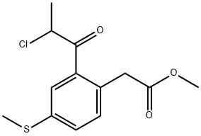 Methyl 2-(2-chloropropanoyl)-4-(methylthio)phenylacetate Structural
