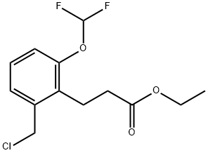 Ethyl 3-(2-(chloromethyl)-6-(difluoromethoxy)phenyl)propanoate Structural