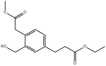 Methyl 4-(3-ethoxy-3-oxopropyl)-2-(hydroxymethyl)phenylacetate Structural