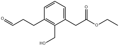 Ethyl 2-(hydroxymethyl)-3-(3-oxopropyl)phenylacetate Structural