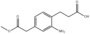 Methyl 3-amino-4-(2-carboxyethyl)phenylacetate Structural
