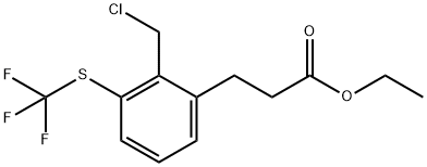 Ethyl 3-(2-(chloromethyl)-3-(trifluoromethylthio)phenyl)propanoate Structural