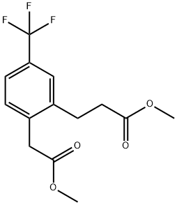 Methyl 2-(3-methoxy-3-oxopropyl)-4-(trifluoromethyl)phenylacetate Structural