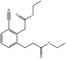 Ethyl 2-cyano-6-(3-ethoxy-3-oxopropyl)phenylacetate Structural