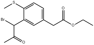 Ethyl 3-(1-bromo-2-oxopropyl)-4-(methylthio)phenylacetate Structural
