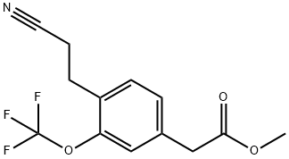 Methyl 4-(2-cyanoethyl)-3-(trifluoromethoxy)phenylacetate Structural