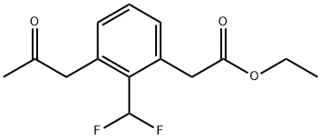 Ethyl 2-(difluoromethyl)-3-(2-oxopropyl)phenylacetate Structural