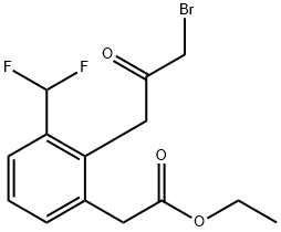 Ethyl 2-(3-bromo-2-oxopropyl)-3-(difluoromethyl)phenylacetate Structural