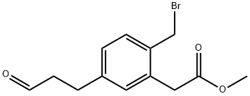 Methyl 2-(bromomethyl)-5-(3-oxopropyl)phenylacetate Structural