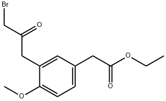 Ethyl 3-(3-bromo-2-oxopropyl)-4-methoxyphenylacetate Structural