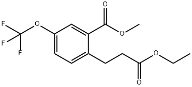 Methyl 2-(3-ethoxy-3-oxopropyl)-5-(trifluoromethoxy)benzoate Structural